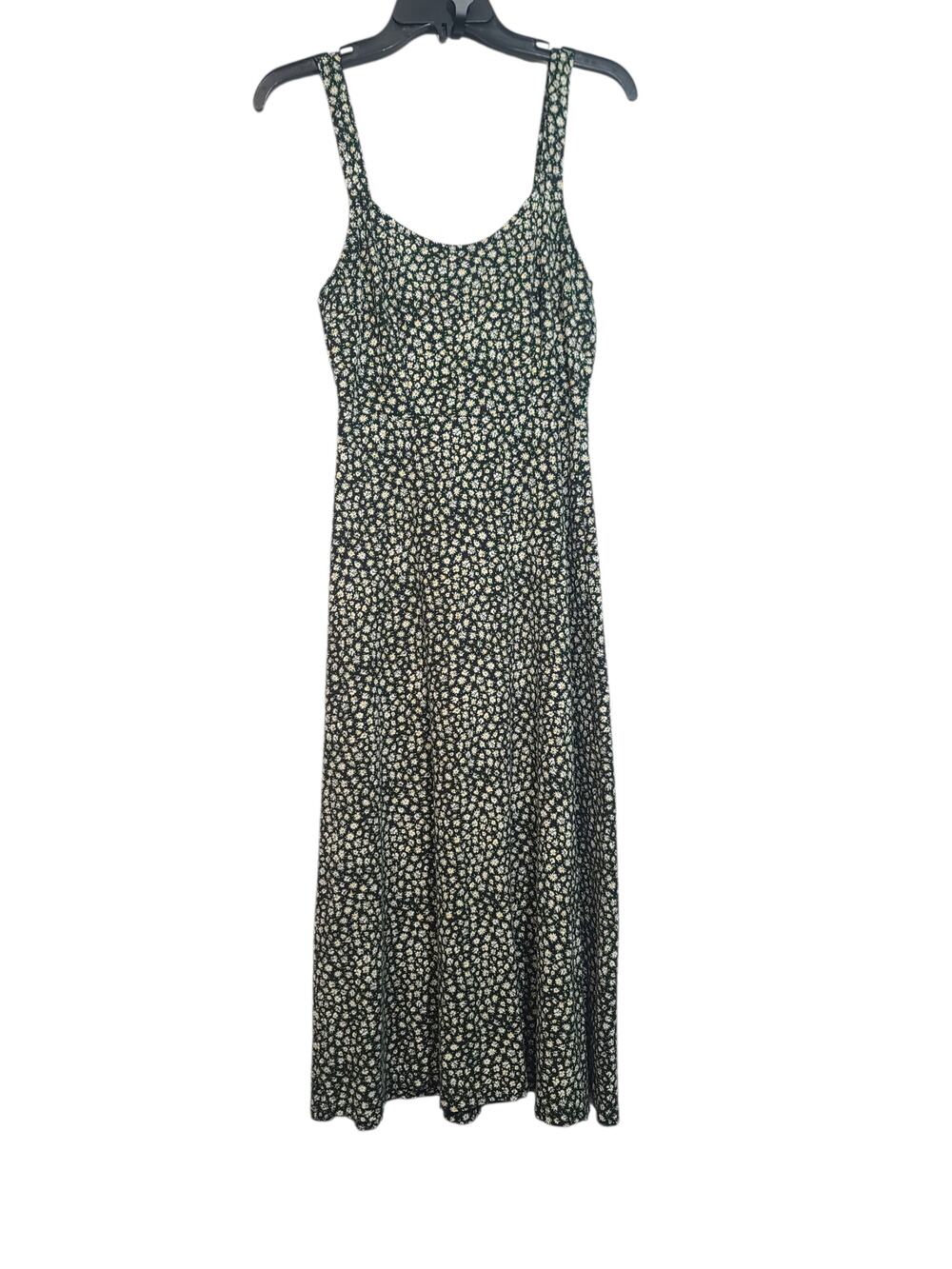 Free People Lorelai Floral Midi Dress Black Daisy Print XS EUC Pull-On